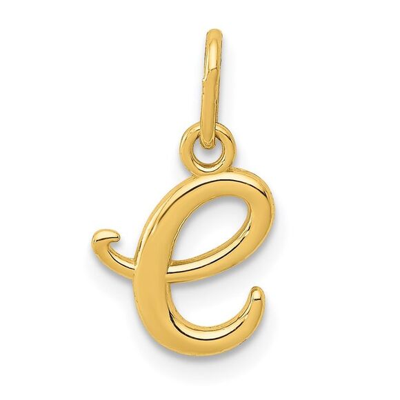 14k Yellow Gold Claire Collection Mini Lower Case Initial E Charm